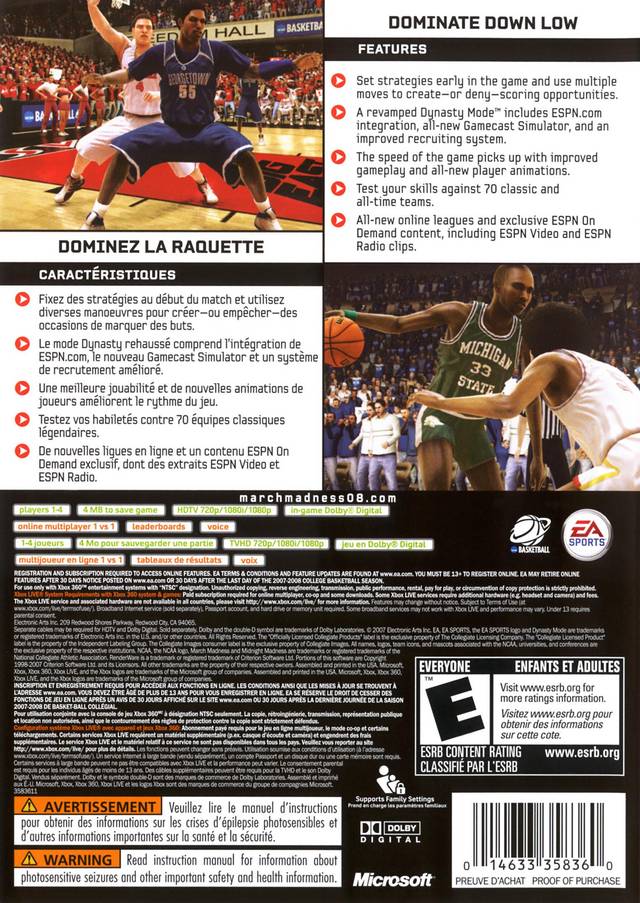NCAA March Madness 08 - Xbox 360 [Pre-Owned] Video Games Electronic Arts   