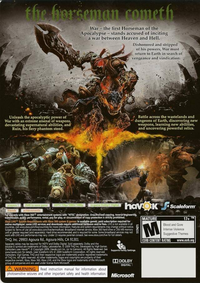 Darksiders - Xbox 360 [Pre-Owned] Video Games THQ   