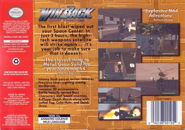 WinBack: Covert Operations - (N64) Nintendo 64 [Pre-Owned] Video Games Koei   