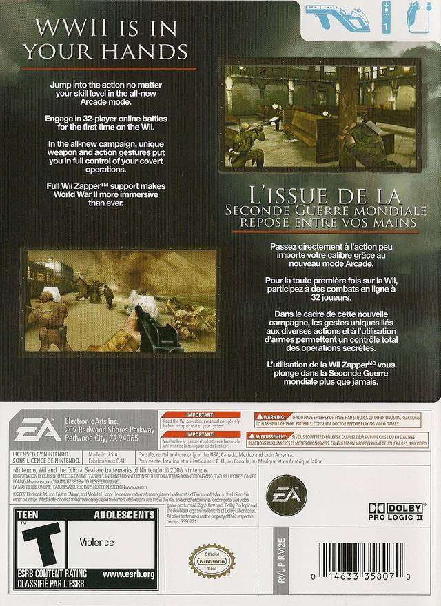 Medal of Honor Heroes 2 - Nintendo Wii [Pre-Owned] Video Games Electronic Arts   