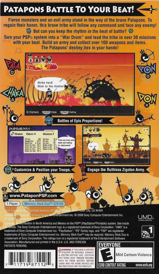 Patapon - SONY PSP [Pre-Owned] Video Games SCEA   