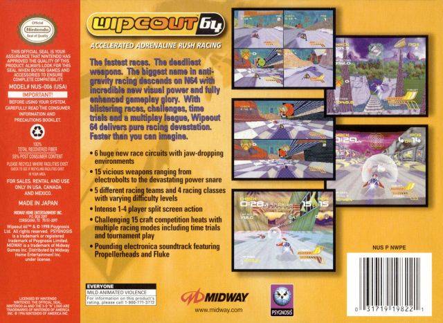 Wipeout 64 - (N64) Nintendo 64 [Pre-Owned] Video Games Midway   
