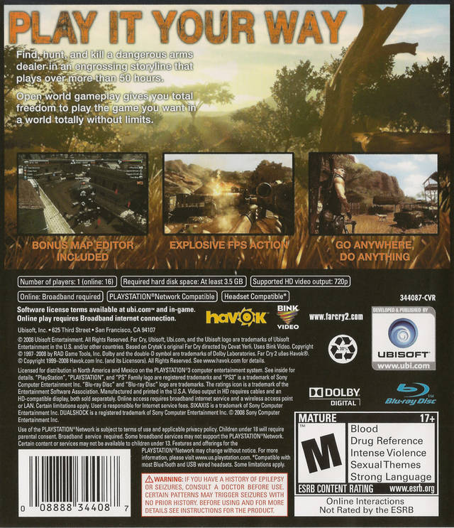 Far Cry 2 - (PS3) PlayStation 3 [Pre-Owned] Video Games Ubisoft   