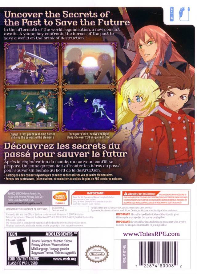 Tales of Symphonia Dawn of the New World Nintendo Wii Pre Owned J L Game
