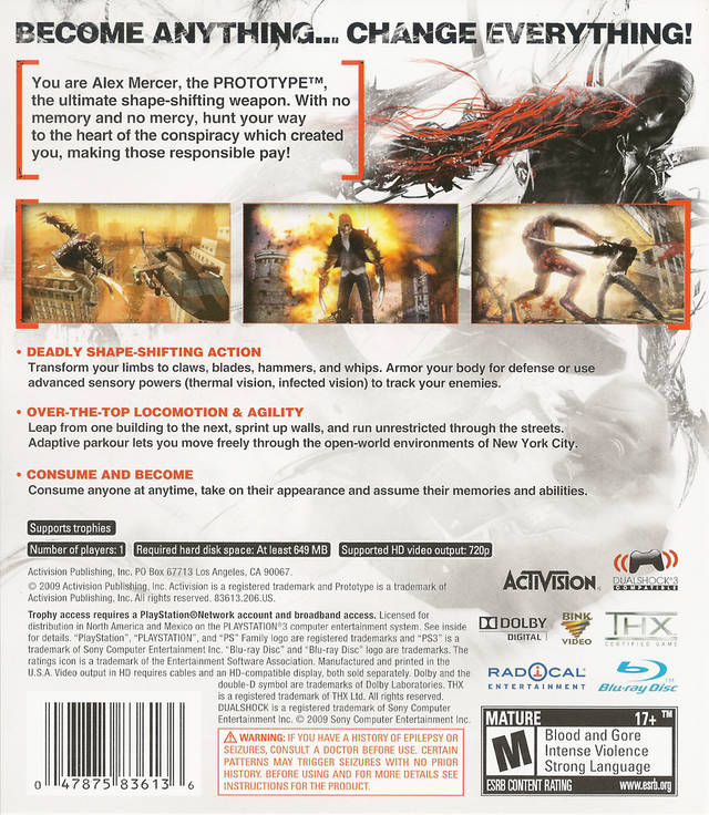 Prototype - (PS3) PlayStation 3 [Pre-Owned] Video Games Activision   