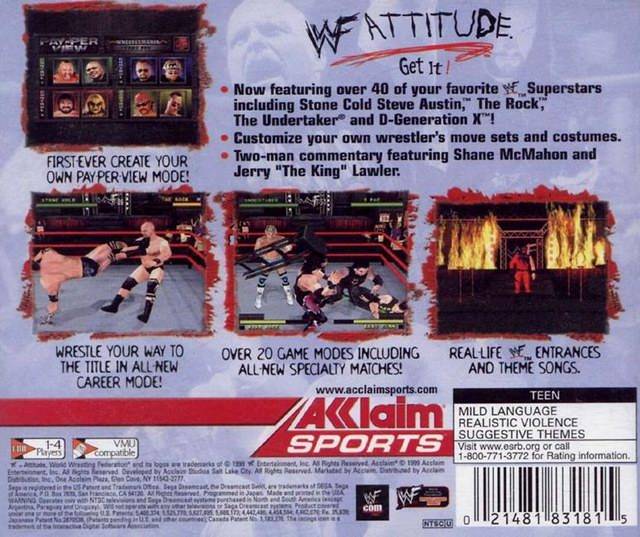 WWF Attitude - (DC) SEGA Dreamcast [Pre-Owned] Video Games Acclaim   