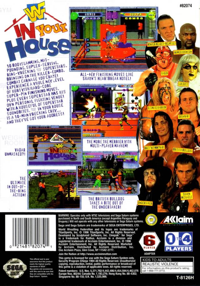 WWF In Your House - (SS) SEGA Saturn [Pre-Owned] Video Games Acclaim   