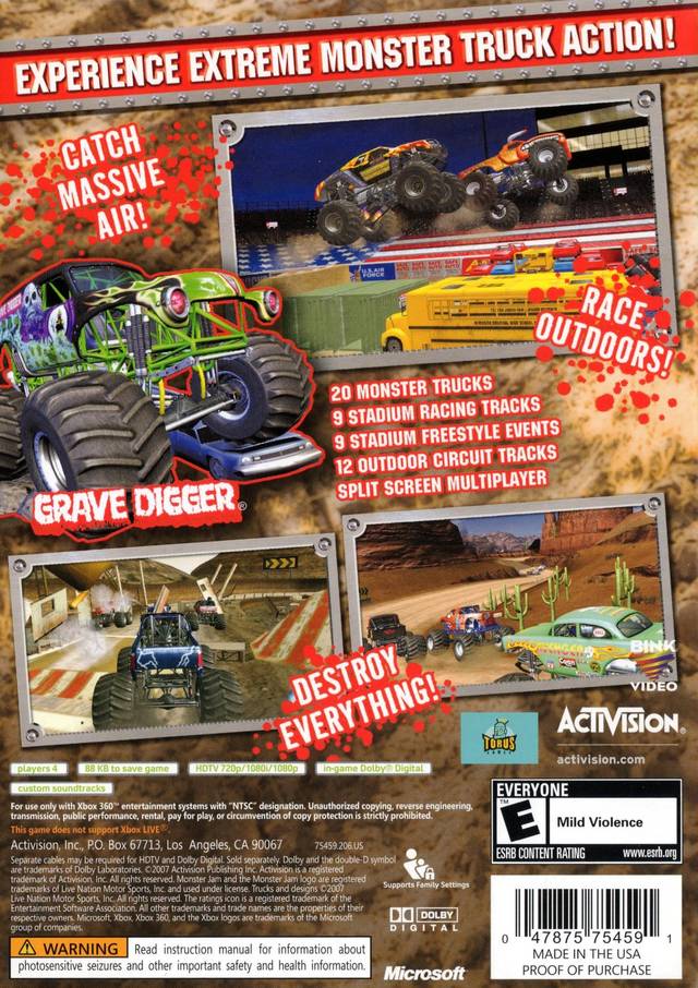Monster Jam - Xbox 360 Video Games Activision   