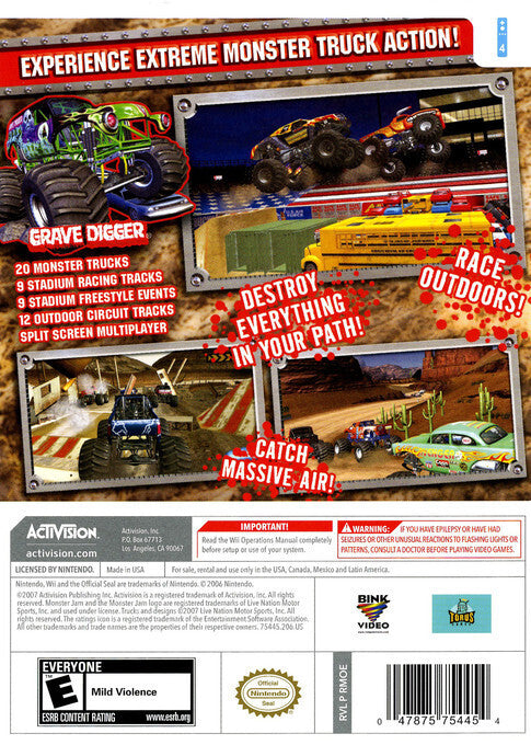 Monster Jam - Nintendo Wii [Pre-Owned] Video Games Activision   