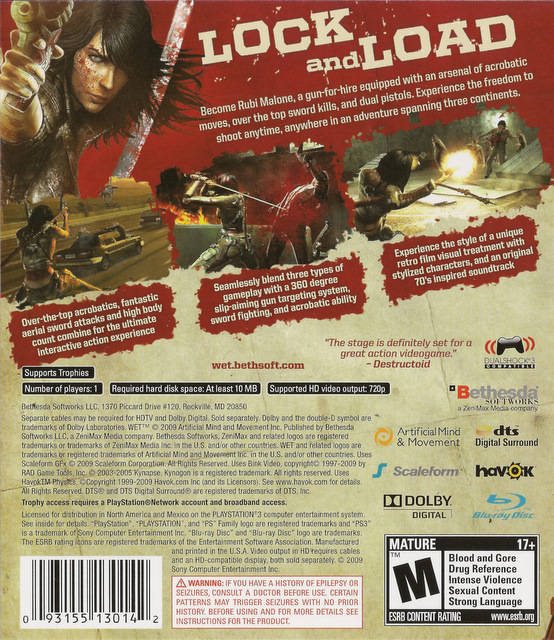 Wet - (PS3) PlayStation 3 [Pre-Owned] Video Games Bethesda Softworks   