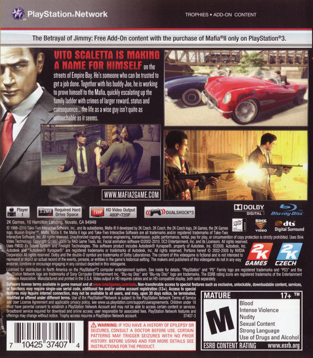 Mafia II - (PS3) PlayStation 3 [Pre-Owned] Video Games 2K Games   