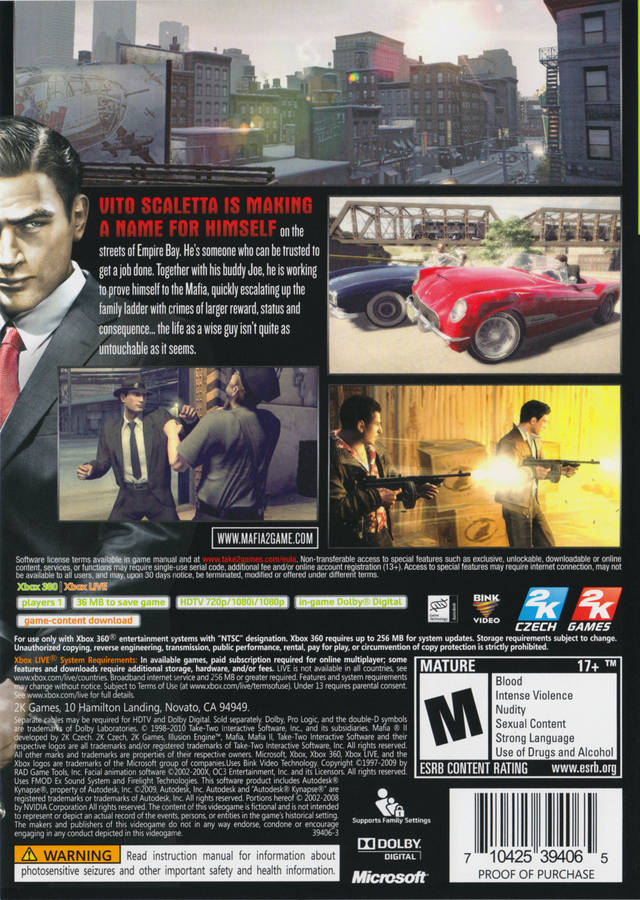 Mafia II - Xbox 360 [Pre-Owned] Video Games 2K Games   