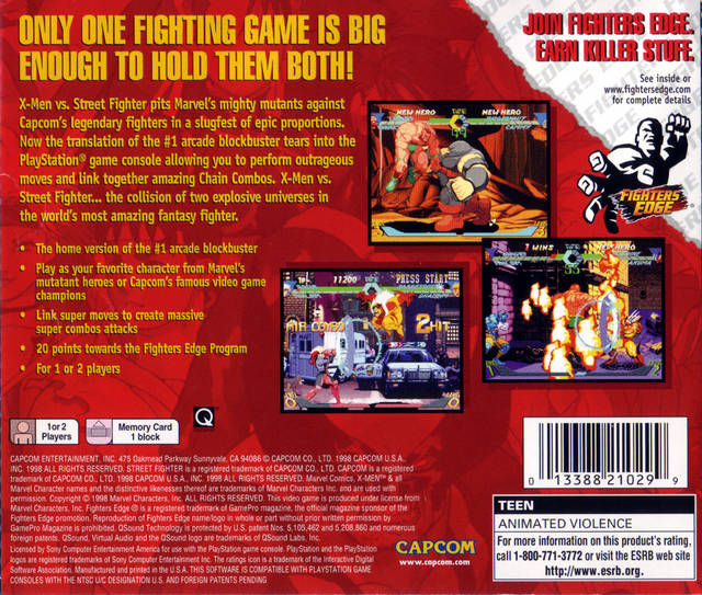 Marvel Comics X-Men vs. Street Fighter - (PS1) PlayStation 1 [Pre-Owned] Video Games Capcom   