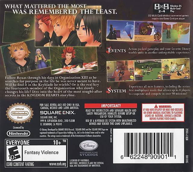 Kingdom Hearts 358/2 Days - (NDS) Nintendo DS (Pre-Owned) Video Games Square Enix   