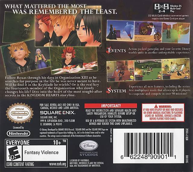 Kingdom Hearts 358/2 Days - (NDS) Nintendo DS Video Games Square Enix   