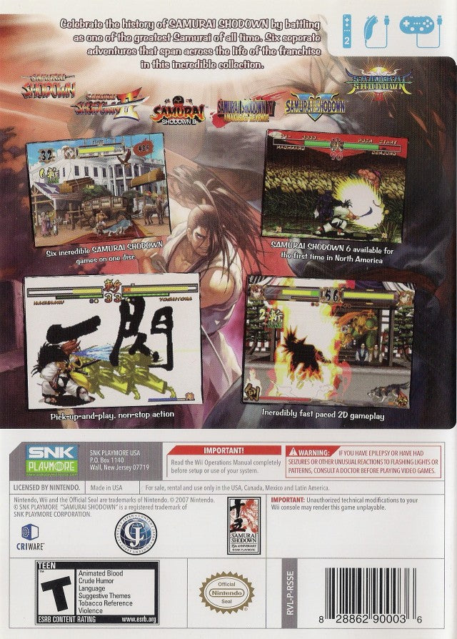 Samurai Shodown Anthology - Nintendo Wii [Pre-Owned] Video Games SNK Playmore   