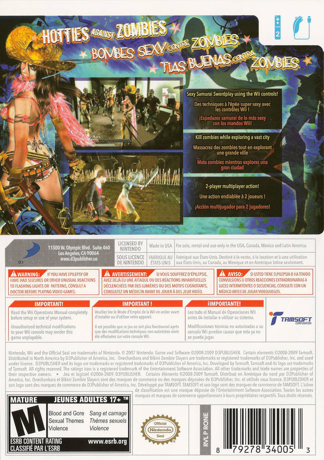 Onechanbara: Bikini Zombie Slayers - Nintendo Wii [Pre-Owned] Video Games D3Publisher