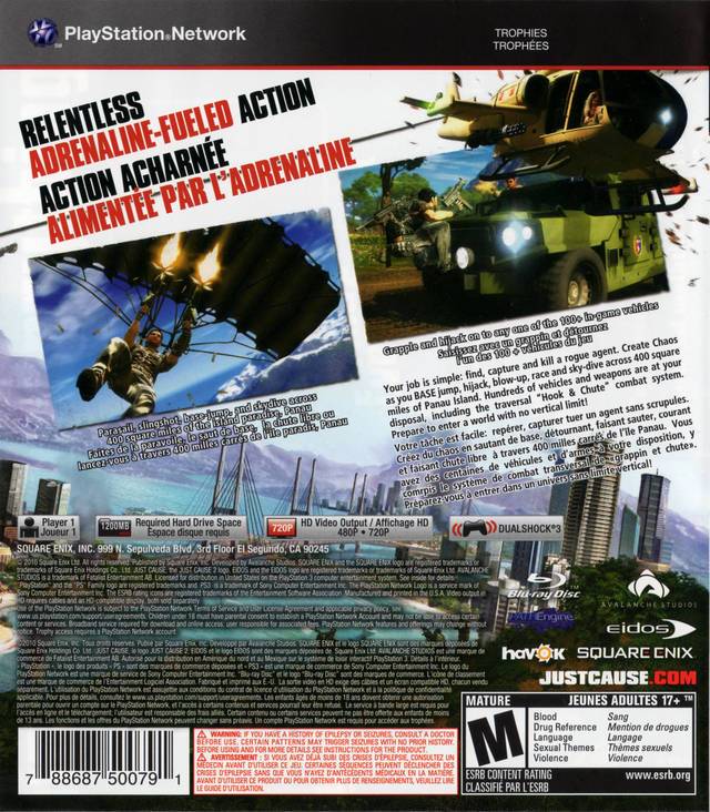 Just Cause 2 - (PS3) PlayStation 3 [Pre-Owned] Video Games Square Enix   