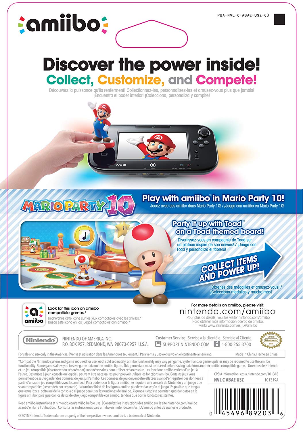 Toad (Super Mario series) - Nintendo WiiU Amiibo Amiibo Nintendo   