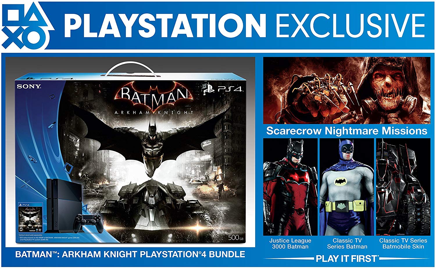 Sony PlayStation 4 500GB Console - Batman Arkham Knight Bundle Limited Edition Consoles Sony   