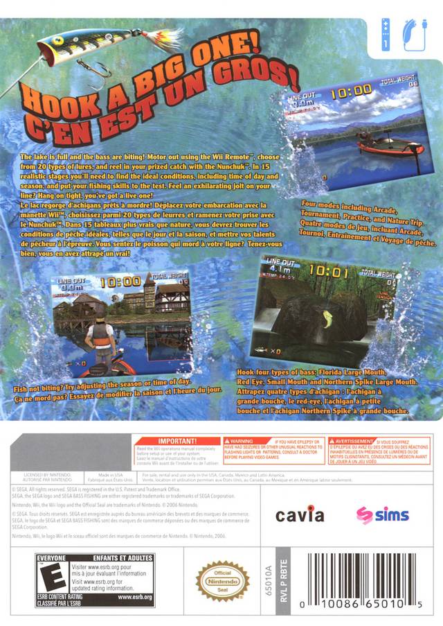 Sega Bass Fishing - Nintendo Wii Video Games Sega   