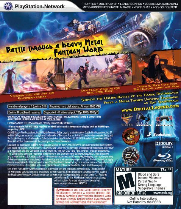Brutal Legend - (PS3) PlayStation 3 Video Games EA Games   