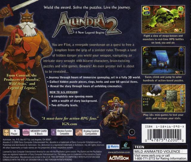 Alundra 2 - (PS1) PlayStation 1 [Pre-Owned] Video Games Activision   