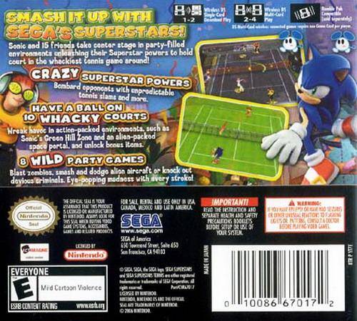 Sega Superstars Tennis - Nintendo DS Video Games Sega   