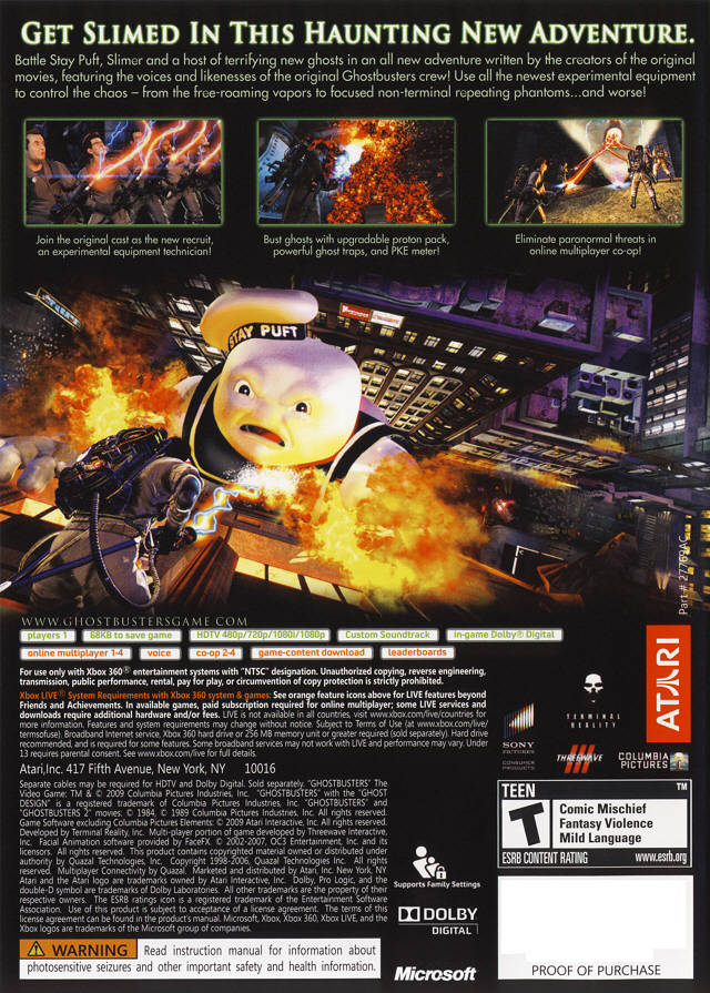 Ghostbusters: The Video Game - Xbox 360 [Pre-Owned] Video Games Atari SA   
