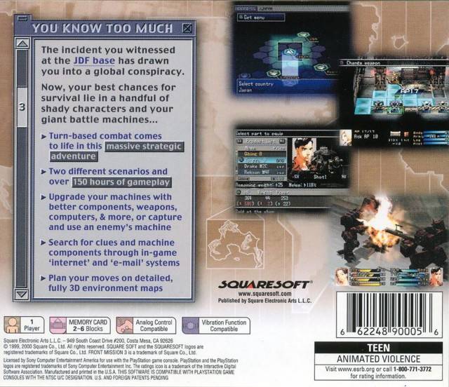 Front Mission 3 - (PS1) PlayStation 1 [Pre-Owned] Video Games Square EA   