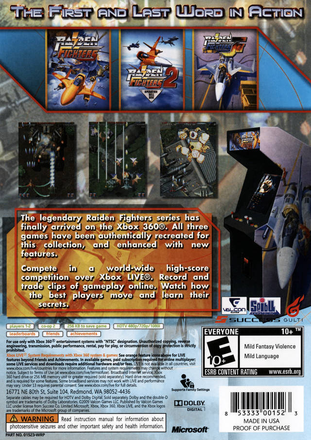 Raiden Fighters Aces - Xbox 360 [Pre-Owned] Video Games Valcon Games   