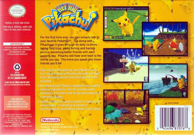 Hey You, Pikachu! - (N64) Nintendo 64 [Pre-Owned] Video Games Nintendo   