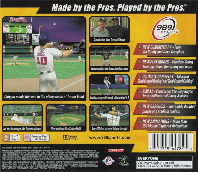 MLB 2001 - (PS1) PlayStation 1 Video Games SCEA   