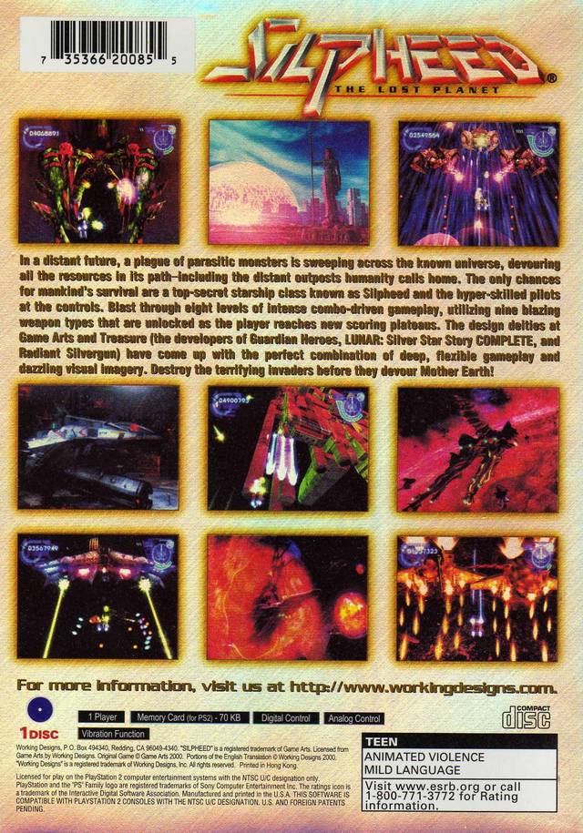 Silpheed: The Lost Planet -  (PS2) PlayStation 2 [Pre-Owned] Video Games Working Designs   