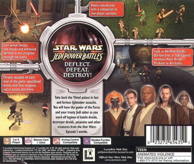 Star Wars Episode I Jedi Power Battles PS1 PlayStation 1 Pre Own J L Game