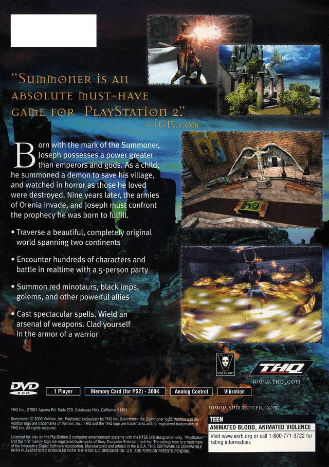 Summoner - (PS2) PlayStation 2 [Pre-Owned] Video Games THQ   