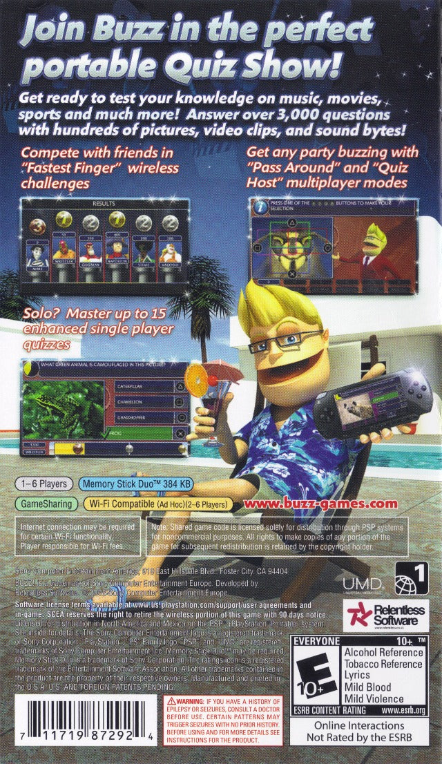 Buzz! Master Quiz - SONY PSP [Pre-Owned] Video Games SCEA