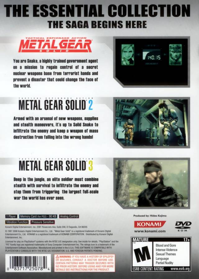Metal Gear Solid: The Essential Collection - (PS2) PlayStation 2 Video Games Konami   