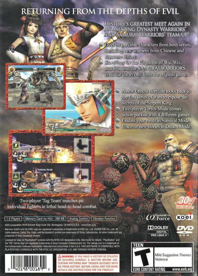 Warriors Orochi 2 - (PS2) PlayStation 2 [Pre-Owned] | J&L Game