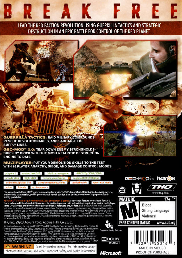 Red Faction: Guerrilla - Xbox 360 [Pre-Owned] Video Games THQ   