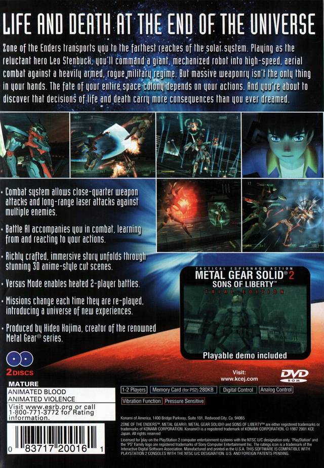 Zone of the Enders - (PS2) PlayStation 2 [Pre-Owned] Video Games Konami   