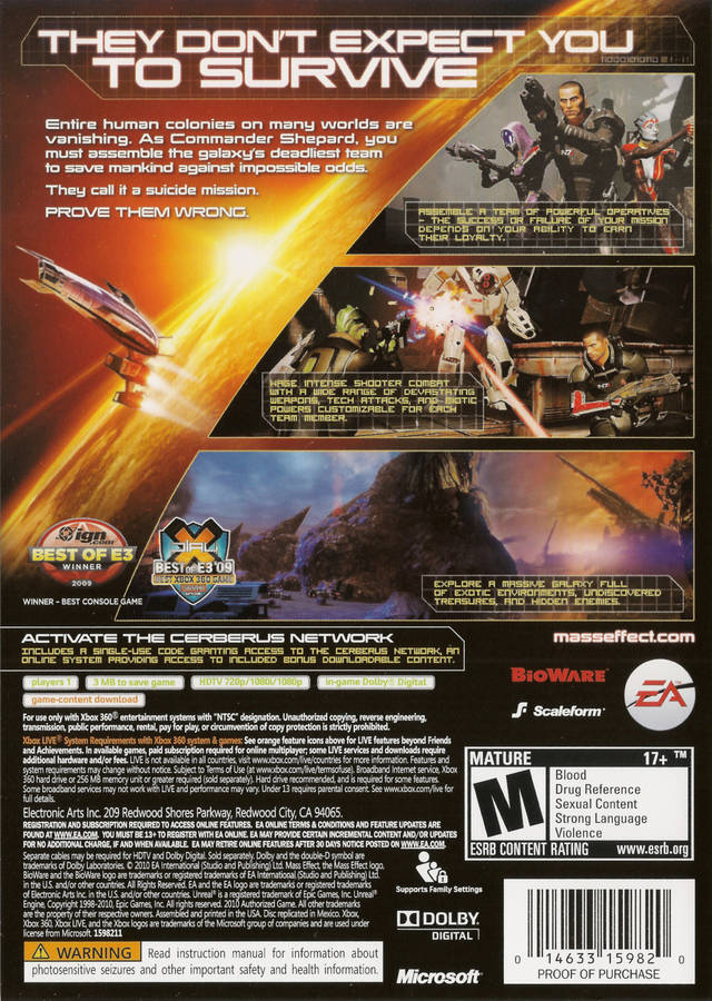 Mass Effect 2 - Xbox 360 Video Games Electronic Arts   