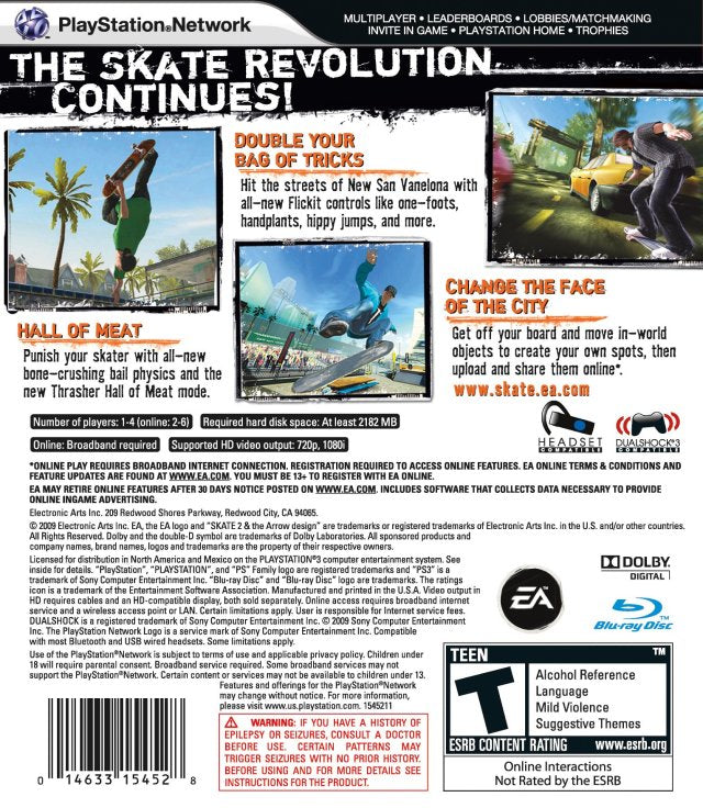 Skate 2 - (PS3) PlayStation 3 [Pre-Owned] Video Games EA Games   