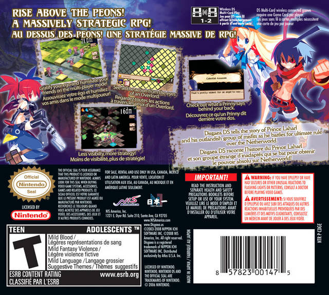 Disgaea DS - (NDS) Nintendo DS Video Games NIS America   