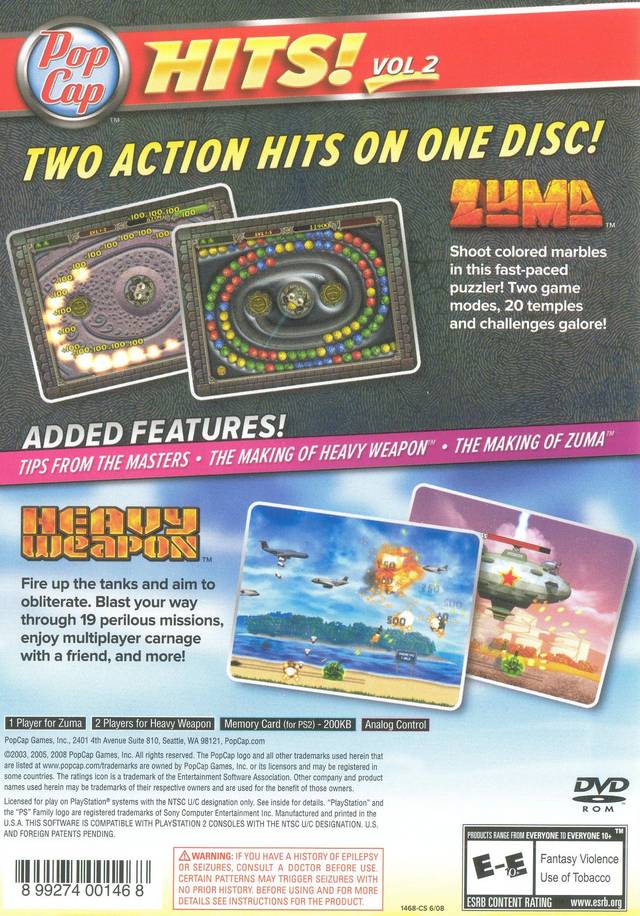 PopCap Hits! Vol 2 - (PS2) PlayStation 2 [Pre-Owned] Video Games PopCap   