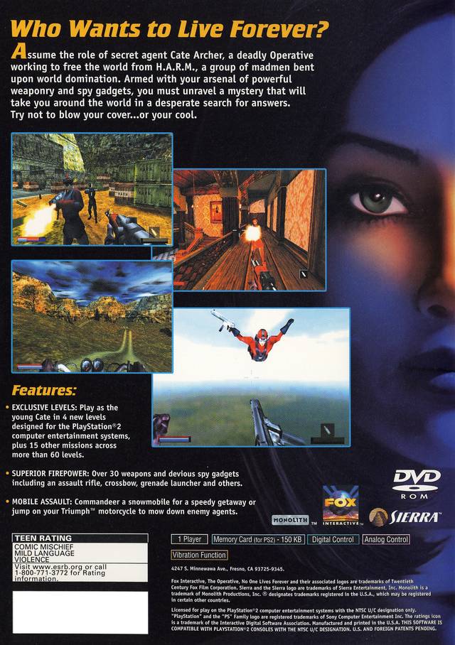 No One Lives Forever. 北米版　PlayStation2 Amazon.com: No One Lives Forever - PlayStation 2 : Video Games