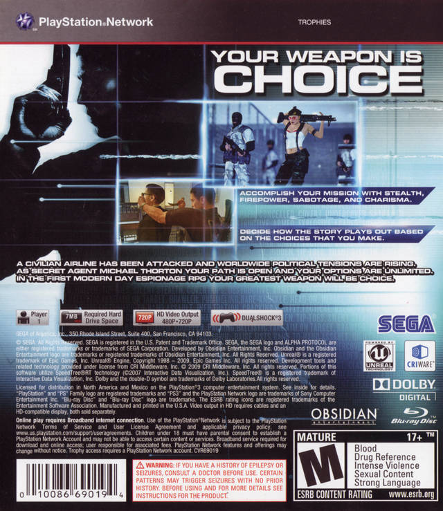 Alpha Protocol - (PS3) PlayStation 3 [Pre-Owned] Video Games Sega   