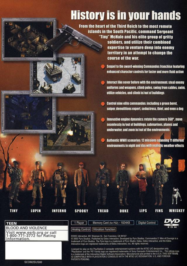 Commandos 2: Men of Courage - (PS2) PlayStation 2 [Pre-Owned] Video Games Eidos Interactive   