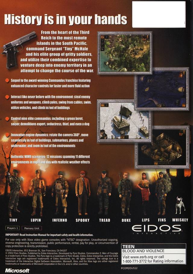 Commandos 2: Men of Courage - (XB) Xbox [Pre-Owned] Video Games Eidos Interactive   