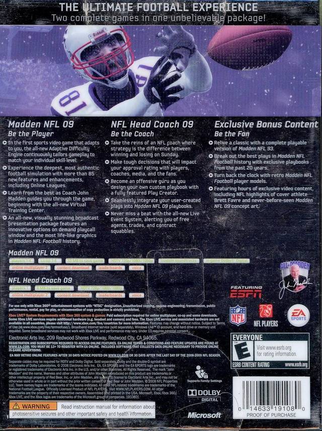 Madden NFL 09 (20th Anniversary Collectors Edition) - Xbox 360 [Pre-Owned] Video Games Electronic Arts   